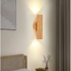 thumbnail image 2 of Rotatable light direction LED atmosphere light wall lamp simple solid wood wall lamp wood color Nordic creative bedroom bedside living room TV backgro, 2 of 3