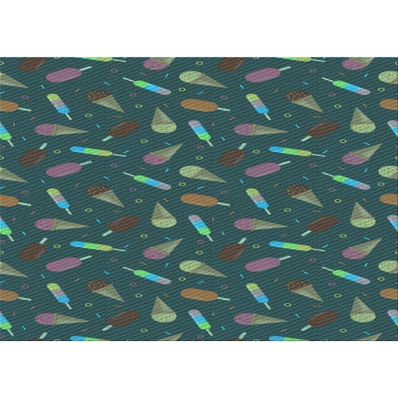 Ahgly Company Indoor Rectangle Patterned Aquamarine Stone Green Area Rugs, 4' x 6'