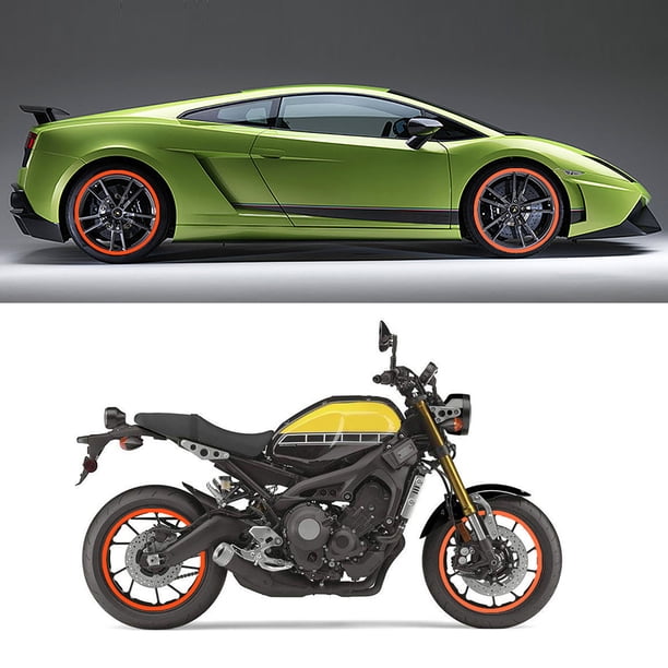 Etiqueta Engomada Elegante De La Decoración Exterior De La Motocicleta Del Coche, Kit De Rayas De Rueda Precurvadas Reflectantes Con 16 Rayas, Cinta Resistente A Los Rayos UV