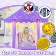 thumbnail image 4 of EVOIONOS Princess Tent for Girls Age 4-7, Princess Tent with Star Lights, Kids Play Tent for Girls Indoor, Princess Castle Playhouse Tent for Toddlers, Purple Princess Toy Tent 55x53 inch, 4 of 5