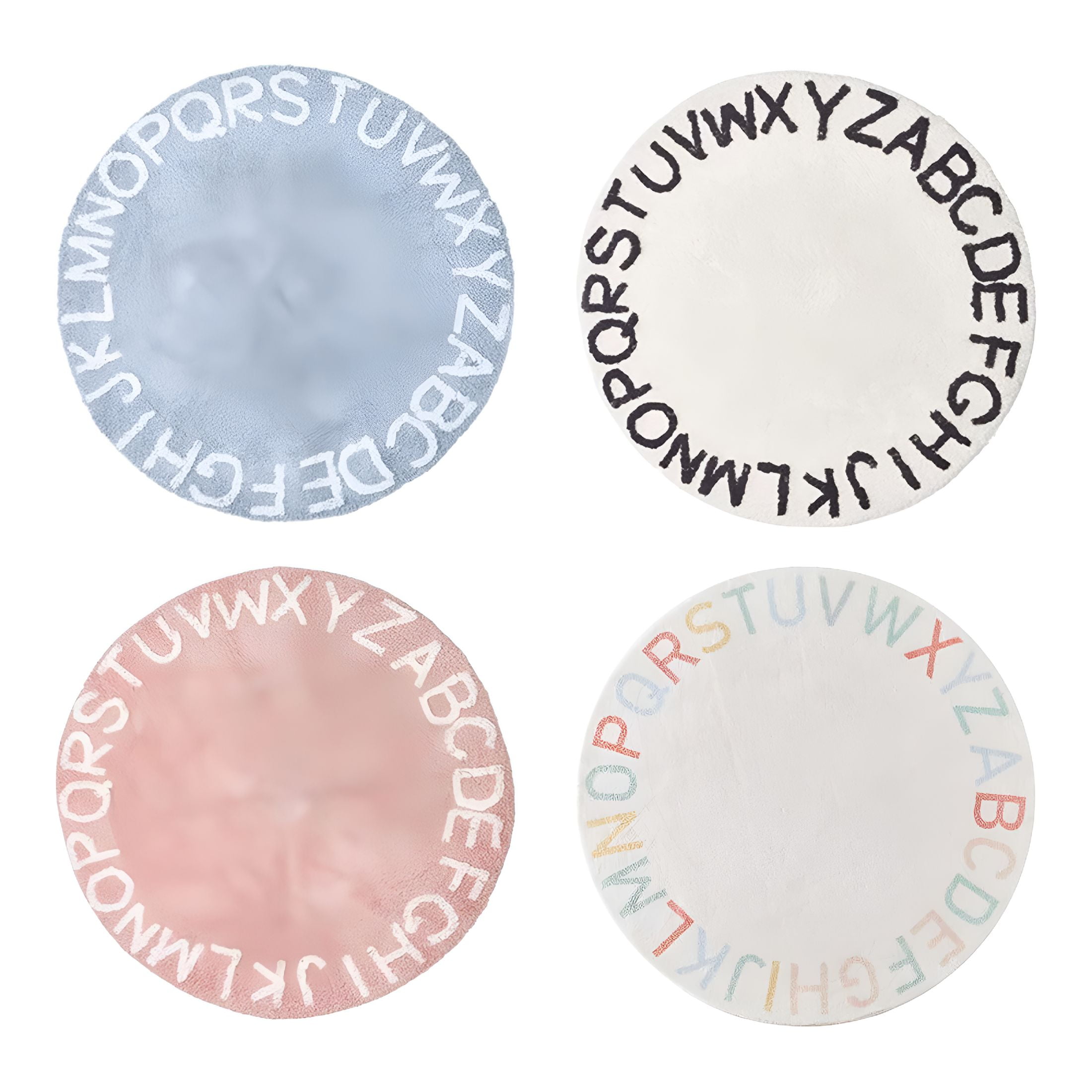 RLESO 2026 New Home Indoor Carpet Kids Room Rug Baby Play Area Playroom Rug 26 Alphabet Classroom Learning Mat Soft Non Slip Bedroom Decor Rug for Baby Boys and Girls Cotton Round