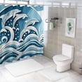 thumbnail image 7 of GOSMITH Sea Waves and Couple of Dolphins Home Decor Shower Curtain for Bathroom Decoration White, 7 of 7