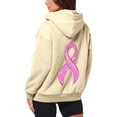 thumbnail image 4 of Breast Cancer Awareness Hoodies for Women Long Sleeve Loose Casual Zip Up Jacket Hooded Sweatshirt with Pockets, 4 of 8