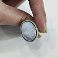 thumbnail image 5 of Natural Rainbow Moonstone Ring, Blue Fire Moonstone Ring, June Birthstone, Simple Band, 925 Sterling Silver, Womens Ring, Christmas, Thanksgiving, Handmade, Statement Jewelry, Natural Gemstone Ring, 5 of 7