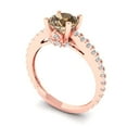 thumbnail image 2 of Clara Pucci 14K Rose Gold 1.47ct Champagne Solitaire with Accents Ring, 2 of 8