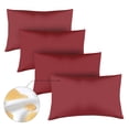 thumbnail image 1 of Amorosa 4 Piezas Fundas de Almohadas Impermeable Protectores de Almohada Suaves y Acogedoras para el Hogar Dormitorio Hotel VinoTinto Estándar-50*80cm, 1 of 7