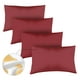 thumbnail image 1 of Amorosa 4 Piezas Fundas de Almohadas Impermeable Protectores de Almohada Suaves y Acogedoras para el Hogar Dormitorio Hotel VinoTinto Estándar-50*80cm, 1 of 7