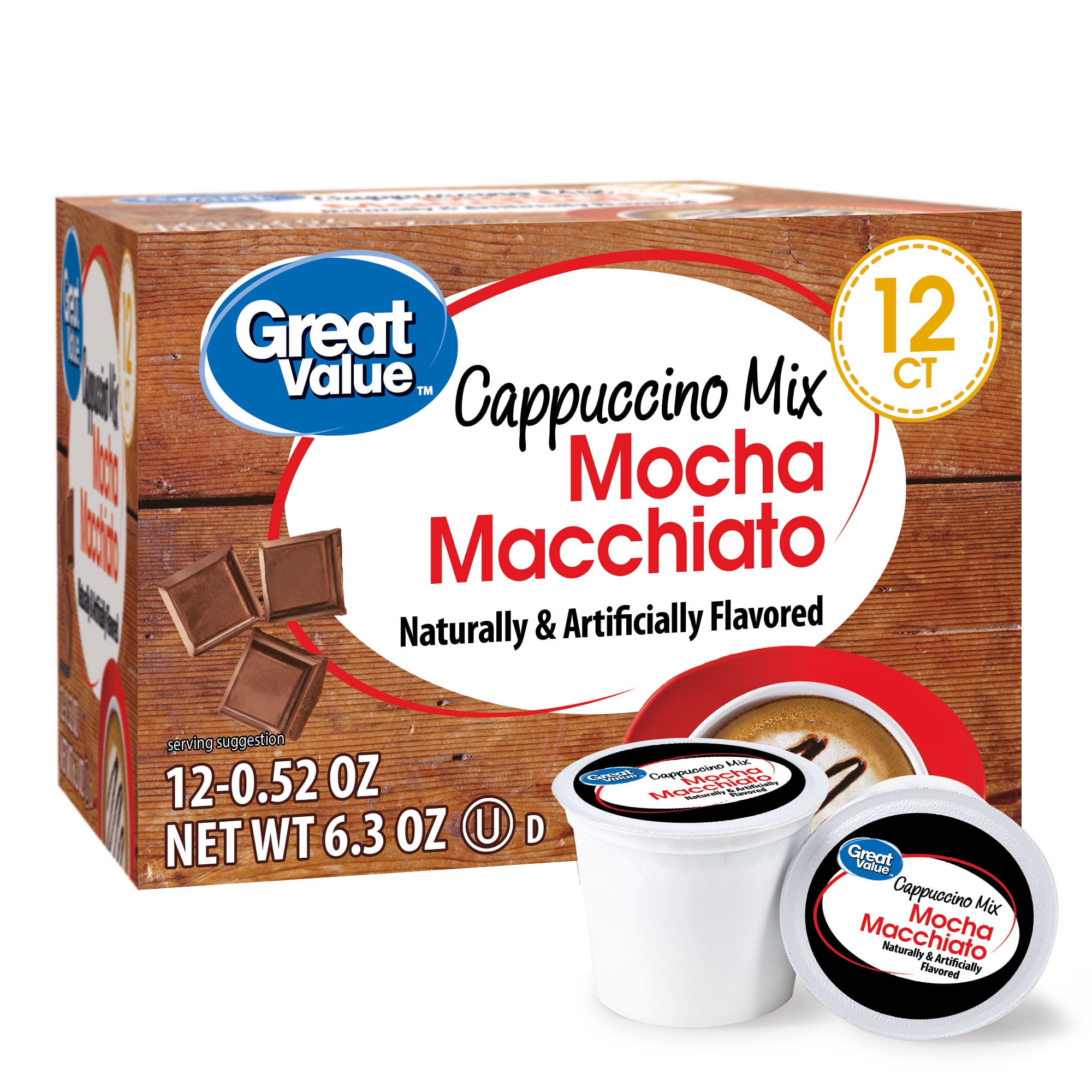 Great Value Mocha Macchiato Cappuccino Mix Single Serve Medium Roast