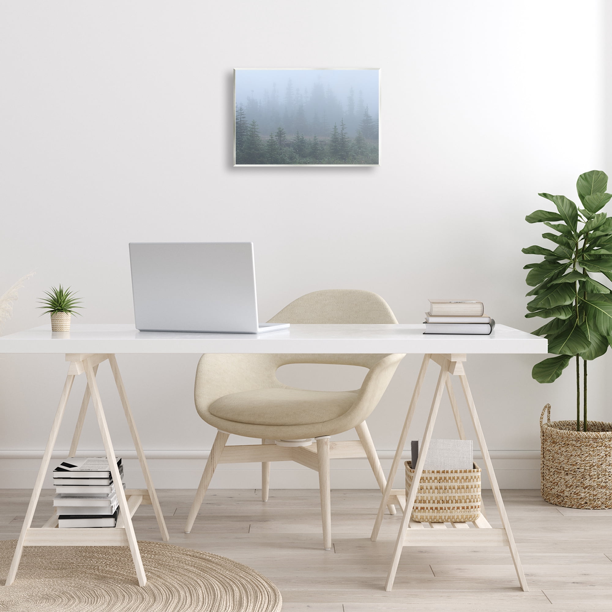 Stupell Industries Foggy Forest Trees Landscape Photography Unframed Art Print Wall Art, 15 x 10