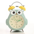 thumbnail image 1 of Reloj despertador Creative con forma de búho con forma de campana que no hace tictac, 1 of 1