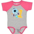 thumbnail image 3 of Inktastic Rocket Spaceship Happy First Birthday Boys or Girls Baby Bodysuit, 3 of 5