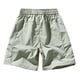 thumbnail image 5 of Mens Shorts Cintura Elástica con Bolsillos Color Sólido Casual Cremallera Bolsillo Shorts de Ropa de Trabajo, Poliéster, 5 of 5