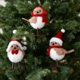 thumbnail image 1 of Pajarito Esponjoso Adornos navideños para árbol: Pájaros de espuma sintética con bufandas y gorros rojos, 15 x 10 cm, 1 unidad. Rkxzt, 1 of 9