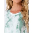 thumbnail image 3 of DARING DIVA Women's 2 Pcs Pajama Sets Kint Sweatshirt Sleepwear Green Tie dye M, 3 of 3