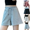 thumbnail image 5 of CENL Women Sports Elastic Waist Shorts Loose Wide Leg Pants Solid Casual Summer Femme, 5 of 7