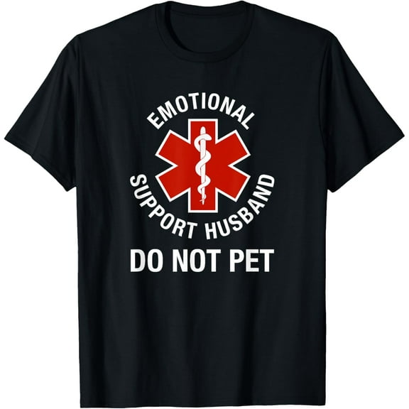 Do Not Pet Emotional Support Husband Funny T-ShirtBrand clothing, men and women can wear, black, white, gifts.