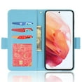 thumbnail image 2 of Wallet Case for Samsung Galaxy A15, Silicone Lychee Pattern PU Leather Shockproof Flip Cover with Card Slots Holder Magnetic Clasp Lock Drop Resistant Kickstand Phone Case,Cyanblue, 2 of 7