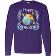 thumbnail image 3 of Inktastic Happy Hanukkah Dreidel and Laurels Long Sleeve T-Shirt, 3 of 5