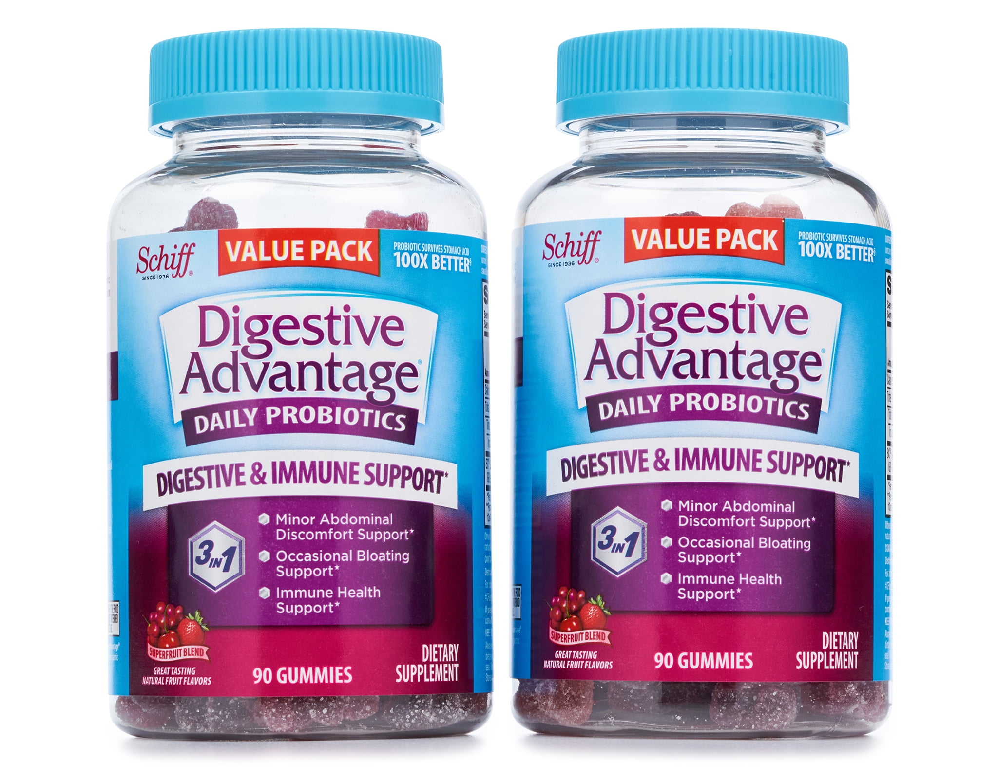 Digestive Advantage Probiotic Gummies Superfruit Blend 2 x 90 ct Immune Health