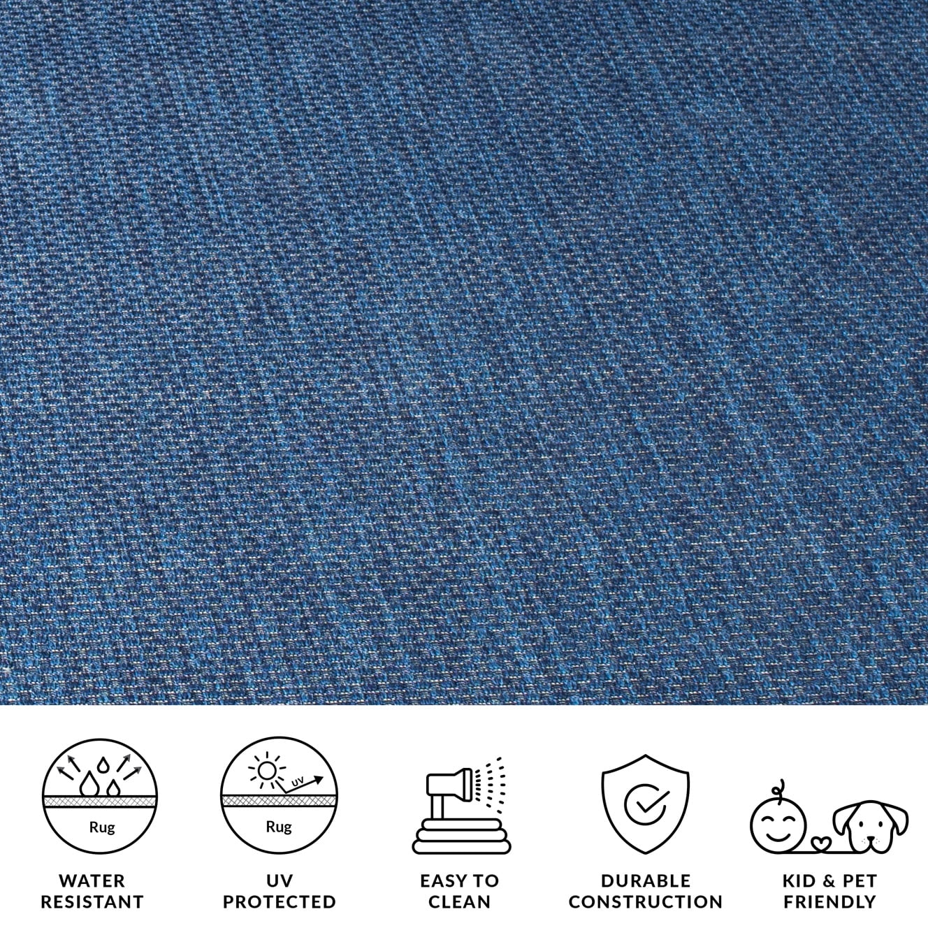 Safavieh Courtyard Justine Bordered Indoor/Outdoor Area Rug, Navy/Beige, 10' x 14'