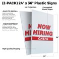 thumbnail image 2 of Now Hiring Chefs (2-PACK) 24" x 36" Plastic Signs | Sign Insert 4mm Corrugated Plastic Signs Storefront Window Poster, 2 of 2