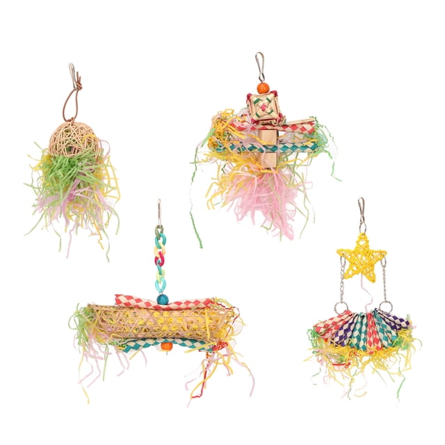 Juguetes Para Masticar Trituradores De Pájaros, Juguetes Decorativos Para Trituradoras De Loros, Alivio De La Ansiedad, Coloridos, Inofensivos Para Cacatúas Y Jaulas Para