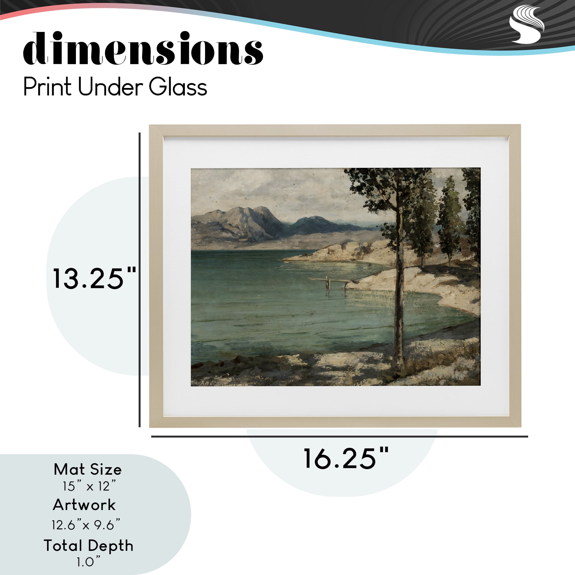 Stupell Industries Tranquil Shore with Trees Birch Framed Print Under Glass, design by Arlington Prints