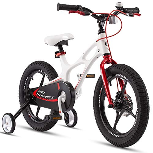 RoyalBaby Garçons Filles Enfants Vélo 16 Pouces Navette Spatiale Vélos de Magnésium avec Roues d'Entraînement Béquille Enfant Vélo Blanc