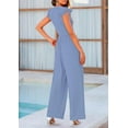 thumbnail image 3 of PRETTYGARDEN Summer Jumpsuits for Women Dressy Casual Ruffle Cap Sleeves Romper Crew Neck Rib Knit One Piece Outfits, 3 of 8