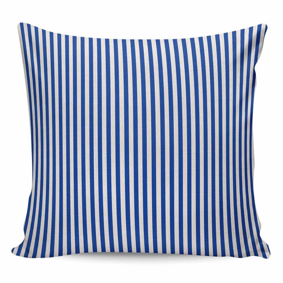 Throw Pillow Covers 20x20 Inch, Dark Blue Striped Decorative Pillow Cases for Couch Sofa Bed, Modern Beige Geometric Country Cotton Linen Square Home Decor Pillowcases with Hidden Zipper