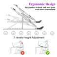 thumbnail image 2 of Laptop Stand, Laptop Riser Computer Stand for Desk, Adjustable Aluminum Foldable Portable Desktop Holder, Compatible with MacBook Air pro, iPad, Lenovo, 10-15.6” Laptop and Tablets (Silver), 2 of 6