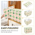 thumbnail image 2 of Yayeee Collapsible Cube Storage Bin with Lid Fabric Closet Decorative Basket with Handles, Green Symmetrical Stars, 2 of 7