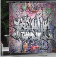 thumbnail image 4 of Ambesonne Urban Shower Curtain, Graffiti Grunge Wall Art, 69"Wx70"L, Multicolor, 4 of 5