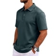 thumbnail image 4 of Hsovts Polo Shirts for Men Cotton Pique Short Sleeve Summer T-Shirts Business Casual Collared Moisture Wicking Golf Shirts Blue XL, 4 of 8