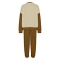 thumbnail image 7 of UAMVSH Sweatsuit Outfits for Women Fashion Color Block 2 Piece Tracksuit Sets Soft Long Sleeve Sweatshirts Jogger Sweatpants with Pockets(Small,Coffee), 7 of 7