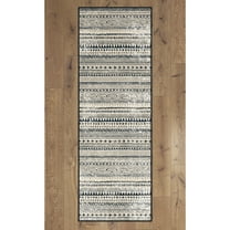 Deerlux Boho Living Room Area Rug with Nonslip Backing, Bohemian Tribal Print Pattern