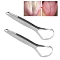 thumbnail image 1 of 2 Pcs Grattoir à Langue pour Adultes Portable Réutilisable en Acier Inoxydable Outil de Soin Buccal pour Rafraîchir l'Haleine, 1 of 7