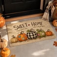 thumbnail image 6 of Ouuluon Soft Fall Pumpkin Maple Leaf Floor Mat, 16x24 inch Halloween Thanksgiving Decorative Rug for Bathroom Kitchen Porch Entryway, 6 of 7