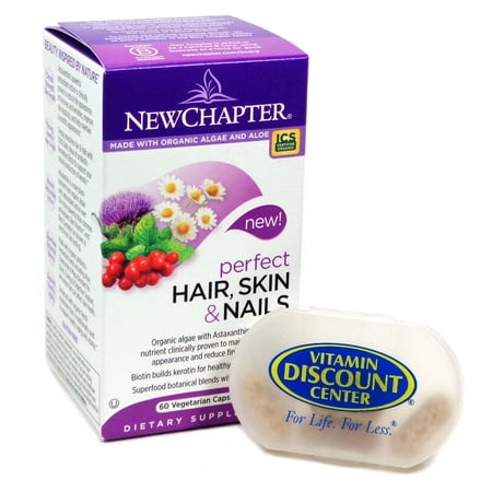 Bundle: 1 Perfect Hair peau et des ongles par New Chapter 60 capsules et 1 Pilulier