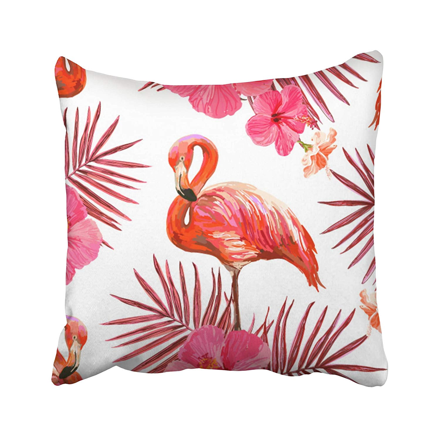 BPBOP Green Beautiful Floral Summer With Tropical Palm Leaves Flamingo