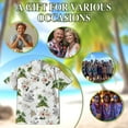 thumbnail image 3 of Islands White Hawaiian Shirt for Men, Button Down Summer Beach Short Sleeve, Tropical Style, Sizes S-5XL, 3 of 4