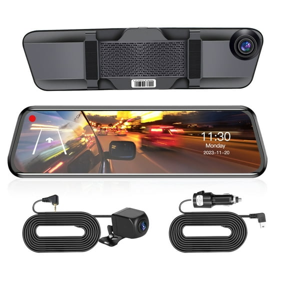 4K TeqHome Car DVR 12in Dash Cam Camcorder Camera Recorder with 170° Angle Loop Recording Motion Detection Night Vision Voice Control APP Control G-sensor