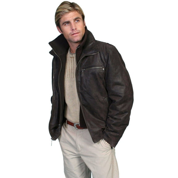 Scully Men's Zip-Out Front And Collar Lambskin Jacket - 400-63 US