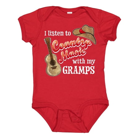 

Inktastic I Listen to Country Music with My Gramps Guitar and Hat Gift Baby Boy or Baby Girl Bodysuit