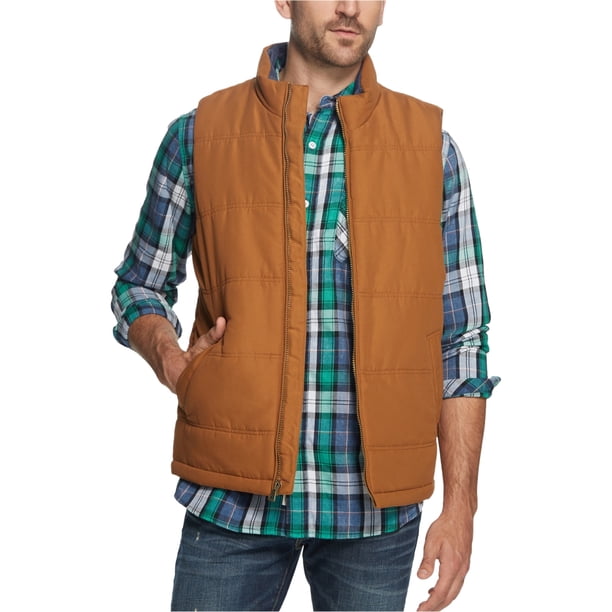 Chaleco resistente a la intemperie para hombre, marrón, pequeño