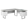 thumbnail image 3 of Monarch Specialties Computer Desk, Home Office, Corner, Left, Right Set-up, Storage Drawers, 70"l, L Shape, Work, Laptop, Metal, Laminate, Grey, White, Contemporary, Modern, 3 of 3