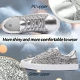 thumbnail image 2 of AOMAIS Women Glitter Sneakers Sparkly Low Top Sequins Sneakers Lace Up Tennis Shoes Comfort Bling Shoes Fashion Shiny Walking Shoes(Silver Glitter US6), 2 of 8