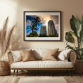 thumbnail image 3 of South Beach - Miami Florida Photography Cityscape Skyline Palm Tree Tropical Architecture Sunset Modern Art Black Framed Wall Art Print 5 x 7 inches, 3 of 4