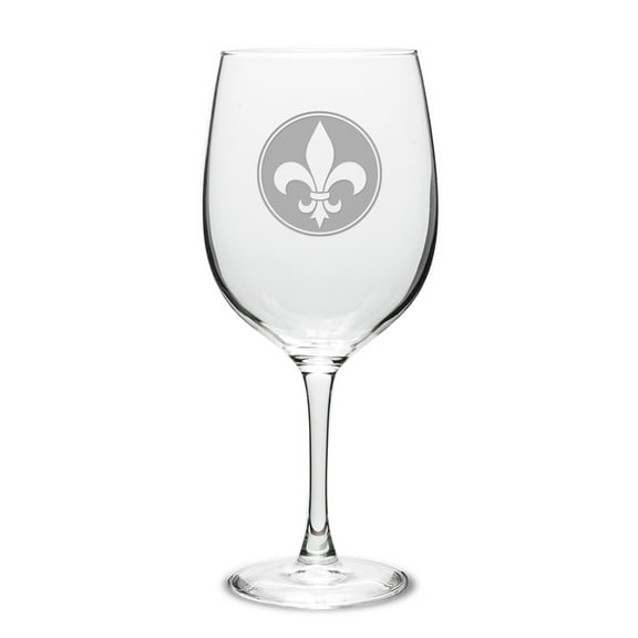 Fleur de Lis Deep Etched Classic Red Wine Glass