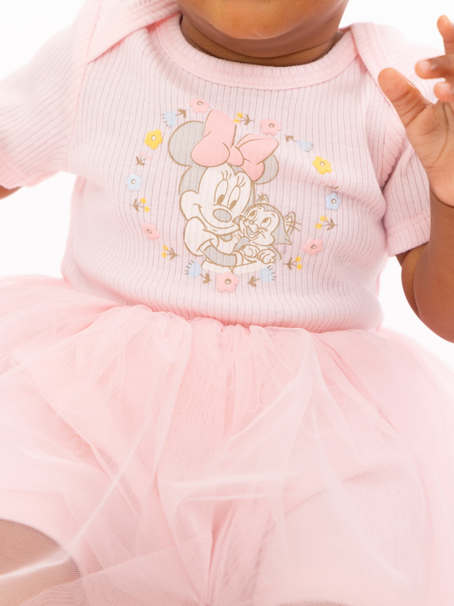 Disney Baby Wishes + Dreams Character Infant Baby Dress and Bow Headband Set, 2-Piece, Sizes Newborn-12 Months